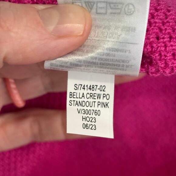 Gap Sweater Womens Large Pink Waffle Textured Preppy Classic Casual Basic Career - Picture 12 of 12